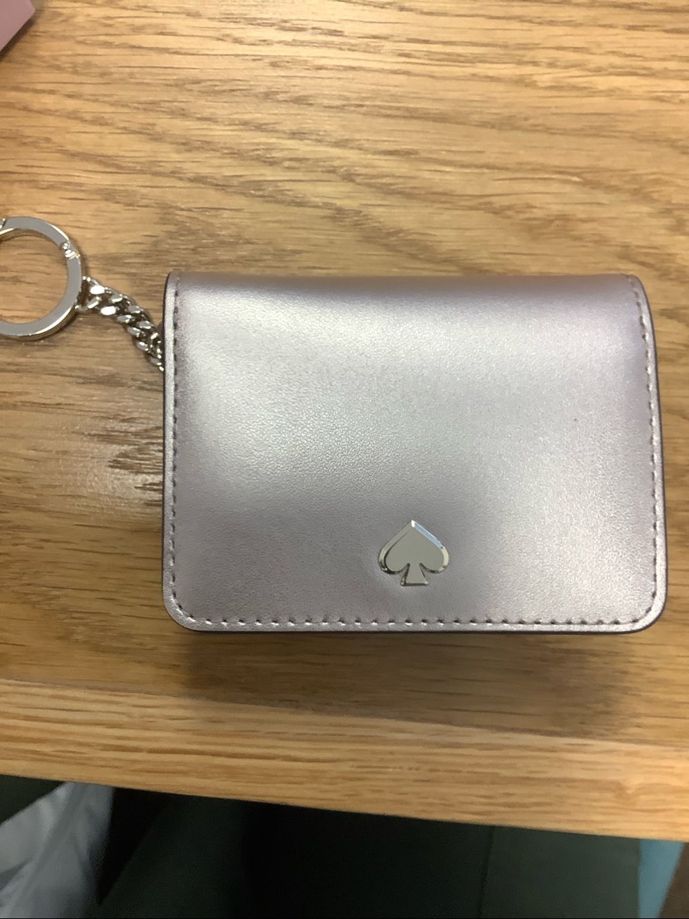 kate spade Metallic Rose Gold Leather Compact Card Holder - Picture 4 of 6